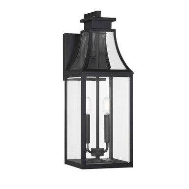 Emery 2 Light Outdoor Wall Lantern 24 Inch Tall by Savoy House - 5-607-BK