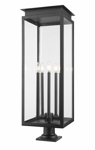 Nova 5 Light Outdoor Pier Mount 37 Inch Tall and 12.5 Inch Wide By Z-Lite - 5018PHXLR-533PM-BK