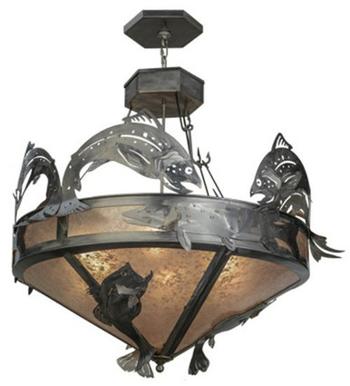 Catch of the Day Trout 6 Light Inverted Pendant 42 x 38.5 Inch by Meyda - 65150