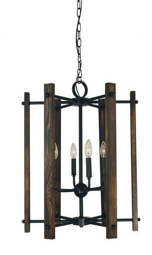 Modern Farmhouse 6 Light Small Chandelier by Framburg - 5406 MBLACK