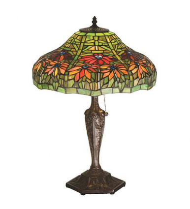Poinsettia  1 Light Table Lamp 22 Inch H and 16 Inch W by Meyda Tiffany - 26632