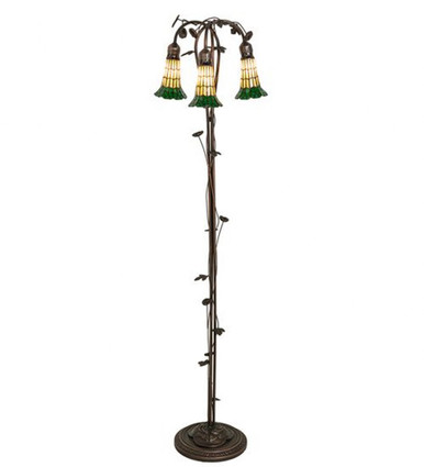 Pond Lily 3 Light Floor Lamp 58 In H and 16 In W by Meyda Tiffany 255134 - 255134