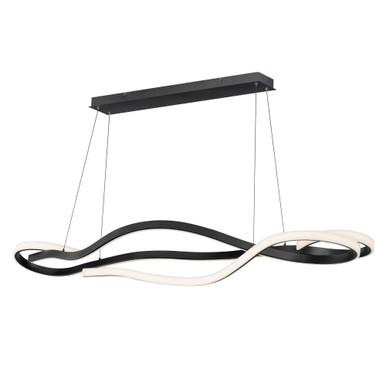 Serpentine 80W 2 LED Light Medium Linear Pendant by ET2 - E30666-BK
