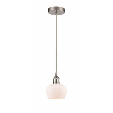 Fenton 1 Light Cord Down Mini Pendant 7.5 and 6.5 Inch Wide by Innovations - 616-1P-SN-G91