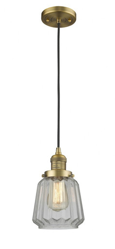 Chatham 1 Light Cord hung Mini Pendant 11.13 and 7 Inch Wide by Innovations - 201C-BB-G142