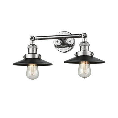 Railroad 2 Light Adjustable Bath Vanity 8 and 18 Inch Wide by Innovations - 208-PC-M6BK