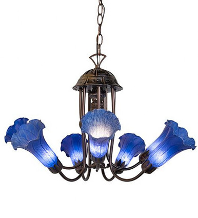 Pond Lily 7 Light Chandelier 18 x 24 Inch by Meyda Tiffany 251581 - 251581