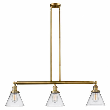 Cone 3 Light Stem Adjustable Island 10 and 40.25 Inch Wide by Innovations - 213-BB-G42