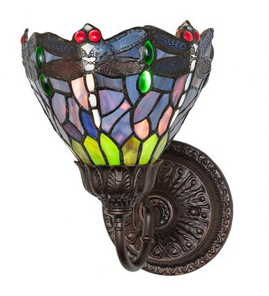 Tiffany Hanginghead Dragonfly One Light Wall Sconce 9.5 x 7 In by Meyda - 275644