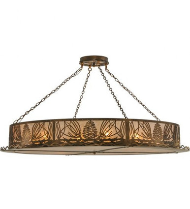 Mountain Pine 6 Light Semi Flush Mount 40 x 72 Inches by Meyda Tiffany - 49247