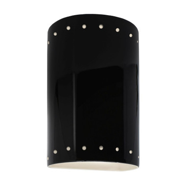 Ambiance Small ADA Cylinder Perfs Open Top Wall Sconce by Justice Design - CER-5995