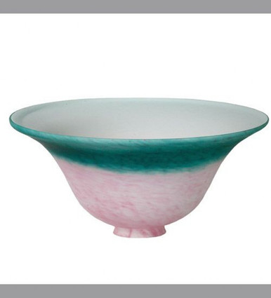 10 Inch W PINK/TEAL PATE-DE-VERRE BELL SHADE Meyda Tiffany - 1463-975S