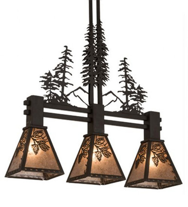 Winter Pine Tall Pines 3 Light Island Pendant 46 x 7.5 In by Meyda - 186436