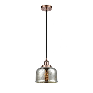Bell 1 Light Cord hung Mini Pendant 10 Inch and 8 Inch Wide by Innovations - 916-1P-AC-G78