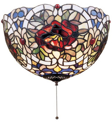 Renaissance Rose 3 Light 12 Inch Wide Flush Mount by Meyda Tiffany - 38678