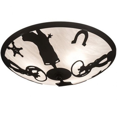 Cowboy 3 Light Flush Mount 7 x 20 In by Meyda Tiffany - 11860