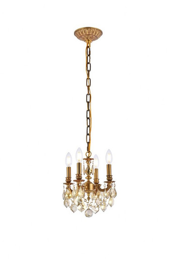 Lillie Four Light Chandelier by Elegant 9104d10fg-gt/rc - 9104d10fg-gt/rc