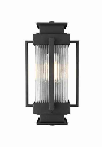 Harlan 1 Light Outdoor Wall Sconce 14 Inch Tall and 7 Inch Wide by Elegant - OD341W14BK