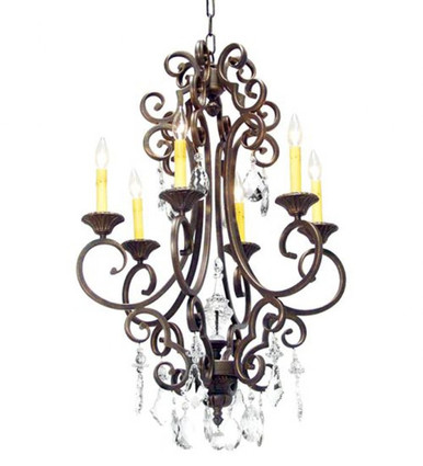 Aumberto 6 Light Chandelier 36 x 24 Inches Wide by Meyda Tiffany - 120268