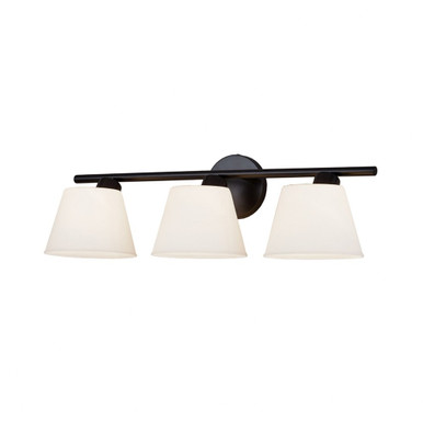 Envoy 3 Light Vanity Light by Justice Design - FSN-8073-OPAL-MBLK