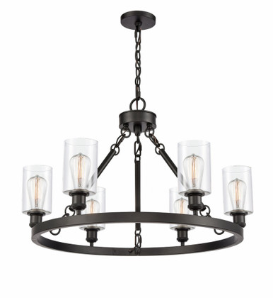 Saloon 6 Light Large Chandelier by Innovations - 830-BK-G802
