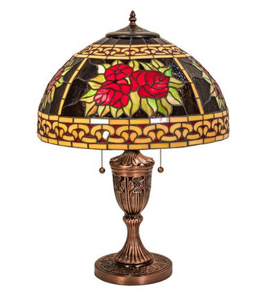 Roses & Scrolls 2 Light Table Lamp by Meyda Tiffany - 37788