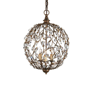 Crystal Bud 3 Light Mini Chandelier by Currey Company - 965C