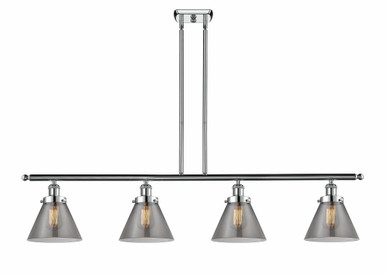 Cone 4 Light Stem Hung Island 10 Inch Tall and 48 Inch Wide by Innovations - 916-4I-PC-G43