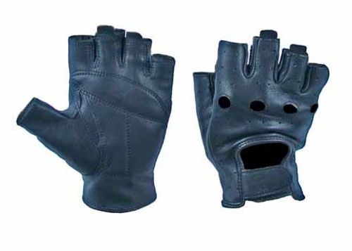 Black Deerskin Fingerless Gloves w/Pull Tabs Black Deerskin Fingerless Gloves w/Pull Tabs