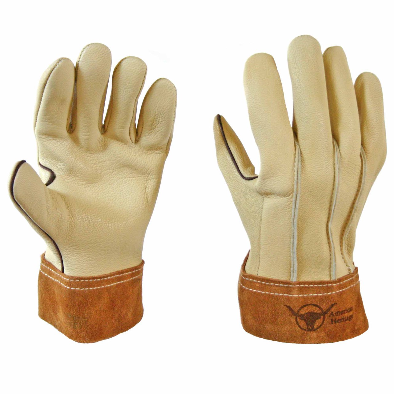 RANCHER by Plainsman 6 Pairs Goatskin Leather Wholesale Work Gloves SMALL 