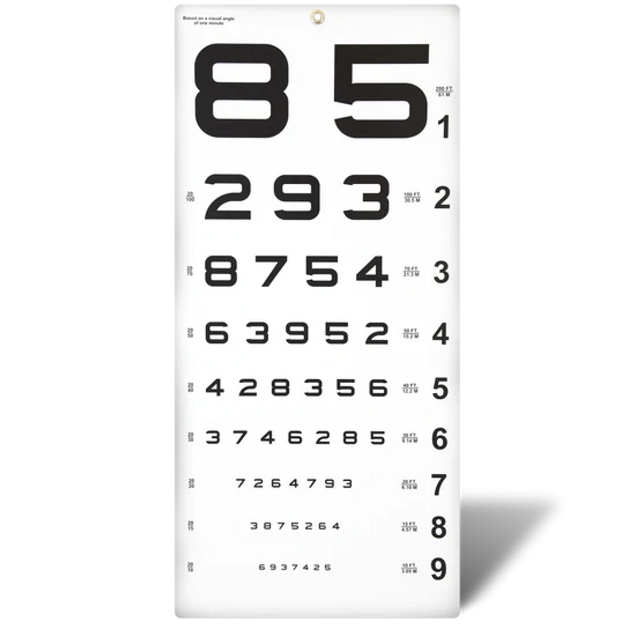 Snellen Distance Vision Eye Chart 20Ft (Pack of 1) Free Shipping