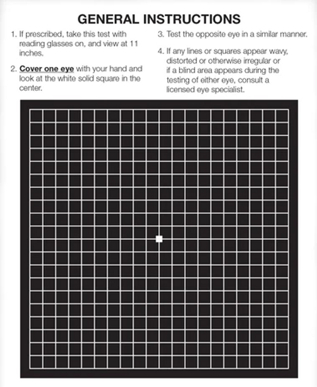 Amsler Grid - Free Printable PDF, Eye Specialist Institute