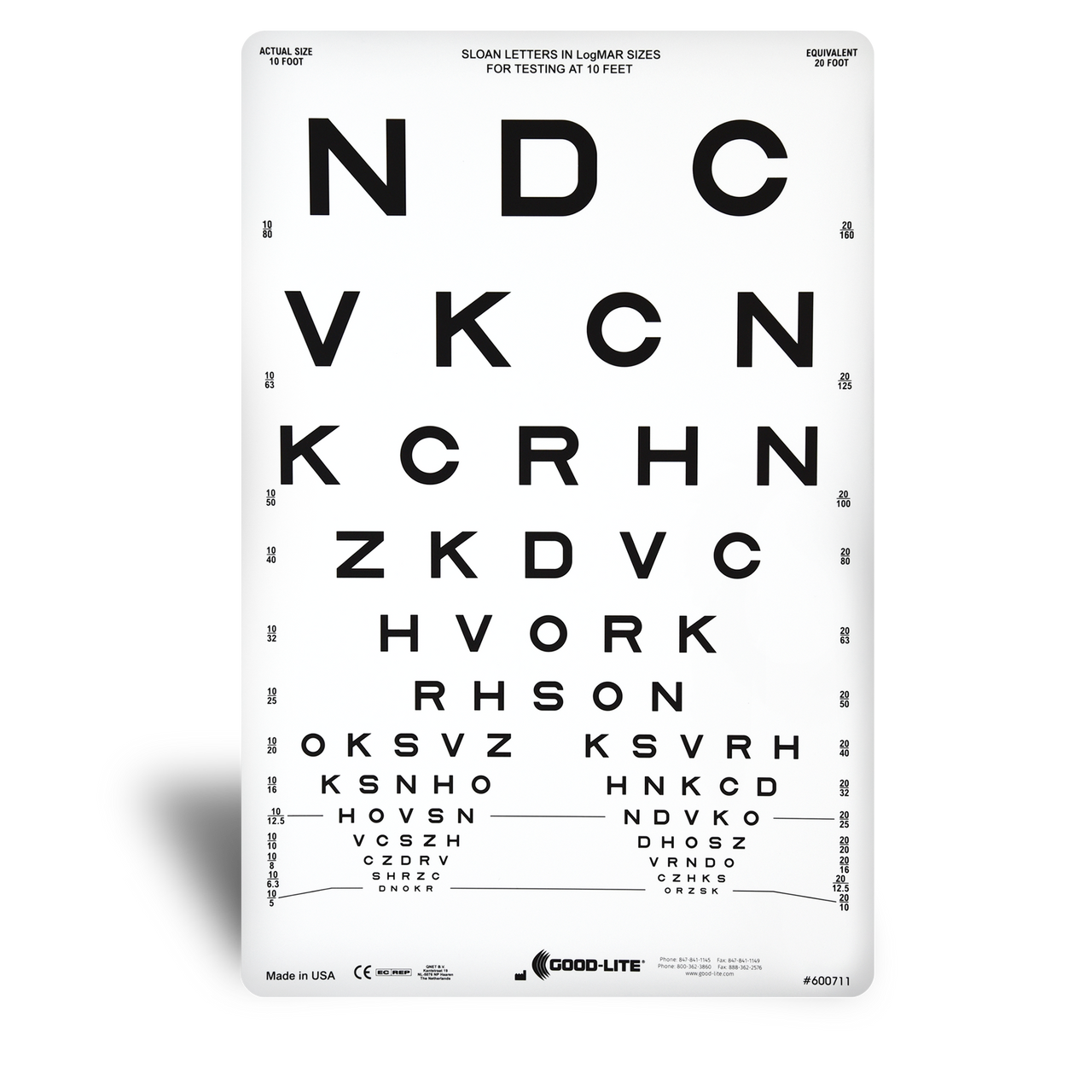 Sloan Letter Proportionally Logmar Spaced Distance Chart - accuspire