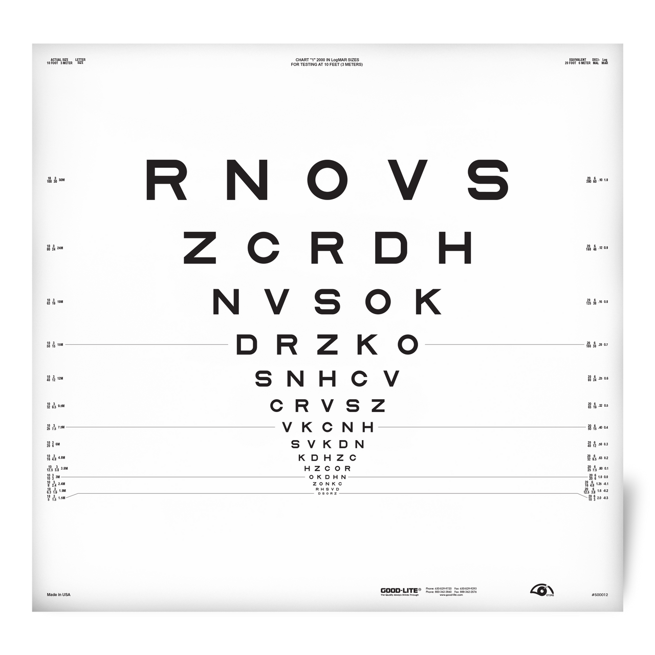 2000 Series ETDRS Chart 3 for 10 feet (3 meter) - accuspire