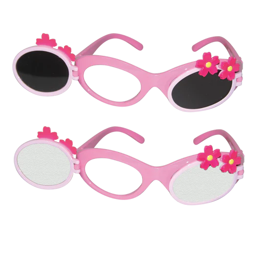 Clip On Fish Flip Up Sunglasses For Kids Pink Blossom Flip-up