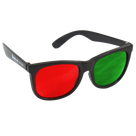GL Red/Green Glasses, Black Frame