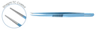 Jeweler Forceps # 3C, Straight, Flat handle, 0.08x0.04mm tips, Overall length 11 cm 