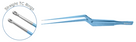 Neurosurgical Bayonet Forceps, Anastomotic type, Straight,  Flat handle, ø1.25 x ø0.6 tip,  10 mm TC Coated platForm, Overall length 22 cm