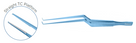 Neurosurgical Bayonet Forceps, Straight, Flat handle, 0.5 mm tips, TC Coated platForm, Overall length 21 cm
