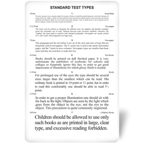 Standard Reading Test Card Standard Reading Test Card