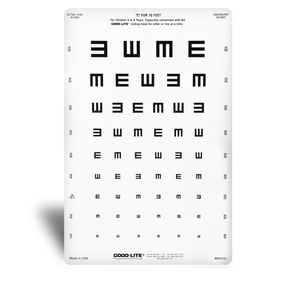 20 ft: Wall Mount Eye Test Chart - Illiterate Tumbling E-442