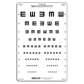 20 ft: Wall Mount Eye Test Chart - Illiterate Tumbling E-442