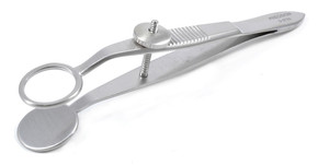 Desmarres Chalazion Forceps, Locking Thumb Screw, Open Upper Plate With Inside Dimensions Of 12mm