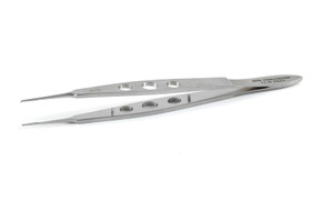 Castroviejo Suturing Forceps 0.5mm With Three-Holed Handle, 1 X 2 Teeth, Tying Platform, 20mm Straight Shafts, And An Overall Length Of 4 1/4" (110mm)