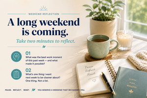A Long Weekend Is Coming. Take Two Minutes to Reflect.