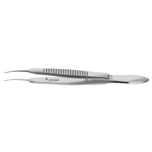 Swiss Model Iris Forceps Extra Delicate, Curved 0.1mm, 1x2 Teeth - S5-1335

