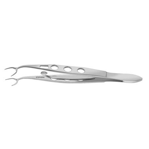 Stephens Bi-Fixation Forceps 0.12mm Teeth On Both Tips 8mm Spread, W/Lock, Angled N/S - S5-1448

