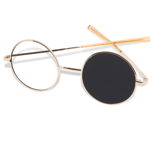 GL Metal Frame Reversible Occluder Glasses w/Case