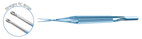 SYNAPSE RING TIP Forceps: Straight 2,5 mm tips, TC Coated rings, Round Handle w/Counter Balance – 7,25 (18,5 cm)