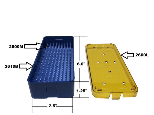 PST Micro Instrument Sterilization Tray 2.5'' x 6.0'' x 1.25'' (2610A)